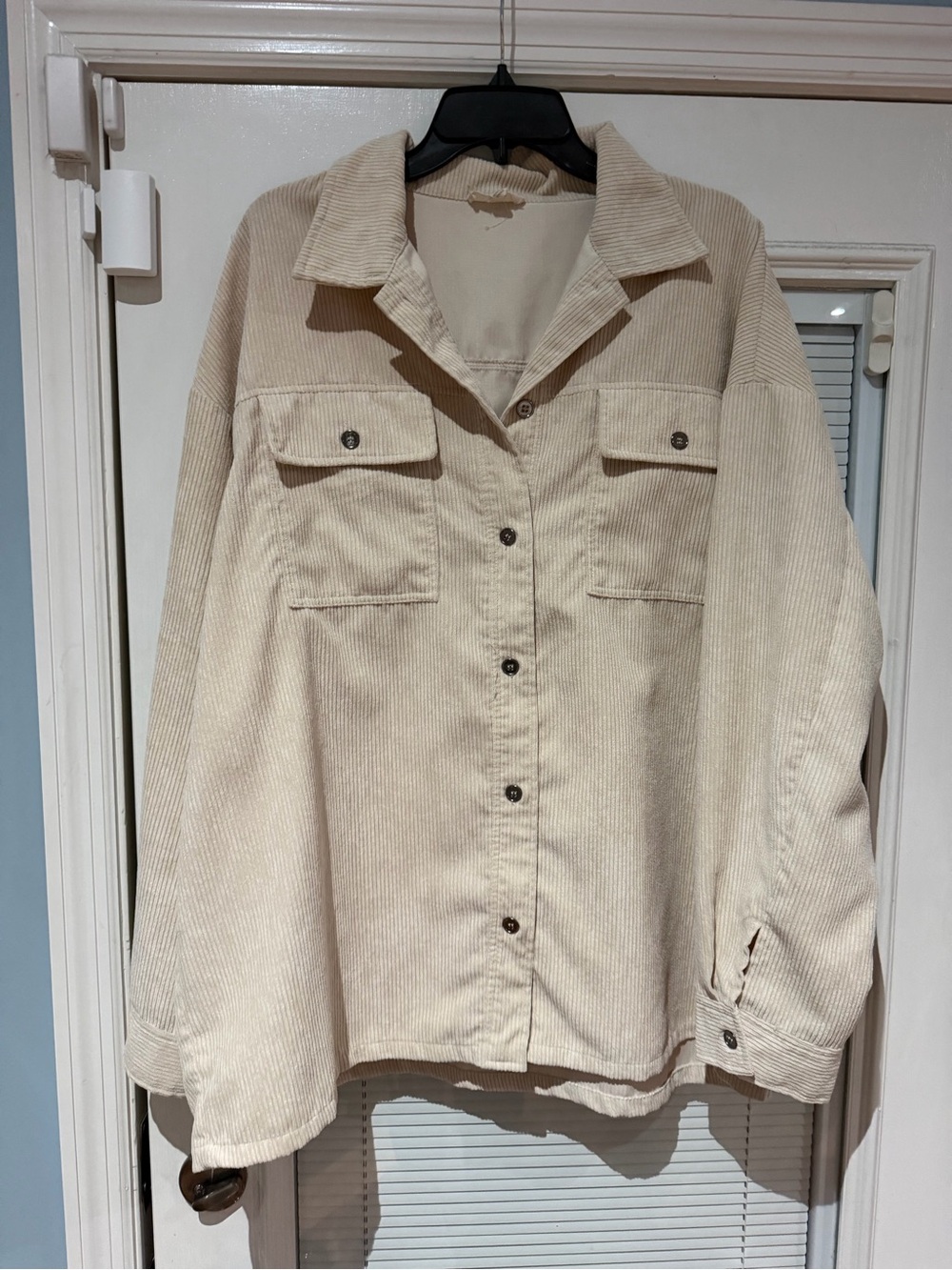 Corduroy Shacket Jacket - Cream